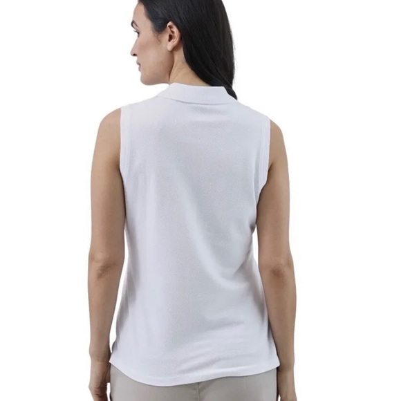 CHAPS Womens Sleeveless Polo Shirt Size XXL White New - Picture 2 of 7